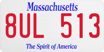 MA license plate 8UL513