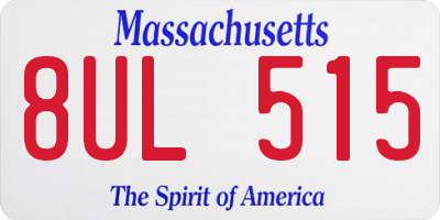 MA license plate 8UL515