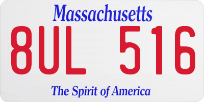 MA license plate 8UL516