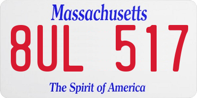MA license plate 8UL517