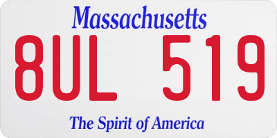 MA license plate 8UL519