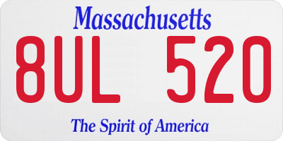 MA license plate 8UL520