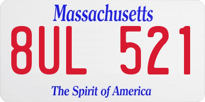 MA license plate 8UL521