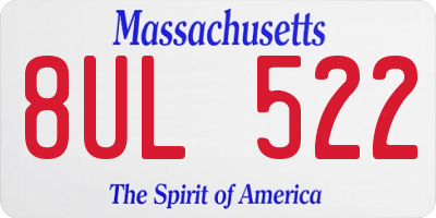 MA license plate 8UL522