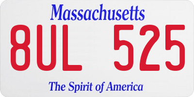 MA license plate 8UL525