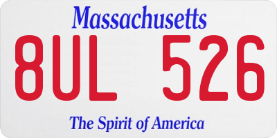 MA license plate 8UL526
