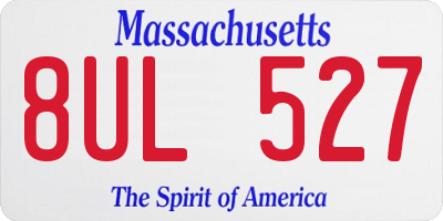 MA license plate 8UL527