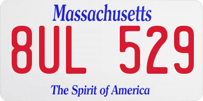 MA license plate 8UL529