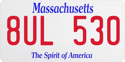 MA license plate 8UL530