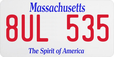 MA license plate 8UL535
