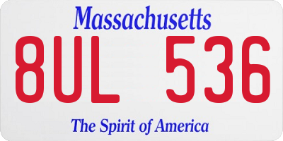 MA license plate 8UL536