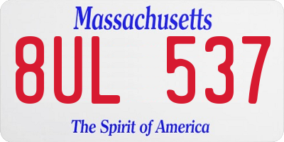 MA license plate 8UL537