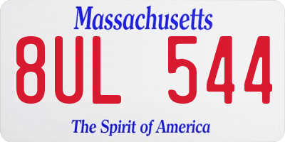 MA license plate 8UL544
