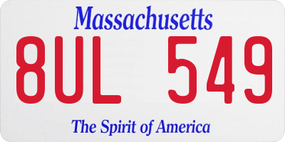 MA license plate 8UL549