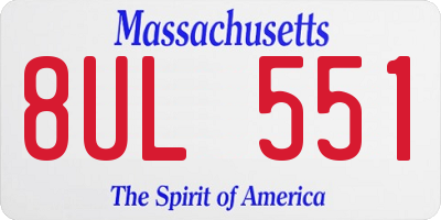 MA license plate 8UL551