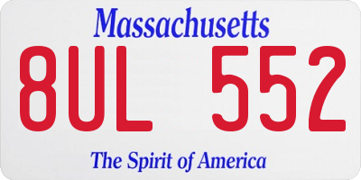 MA license plate 8UL552