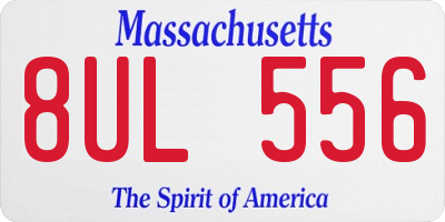 MA license plate 8UL556