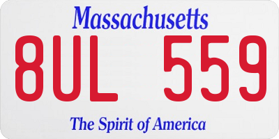 MA license plate 8UL559