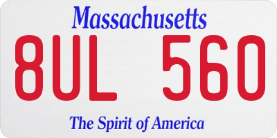 MA license plate 8UL560