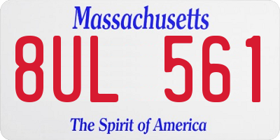 MA license plate 8UL561