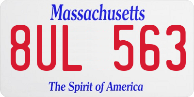 MA license plate 8UL563