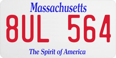 MA license plate 8UL564
