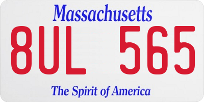 MA license plate 8UL565