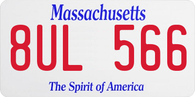 MA license plate 8UL566