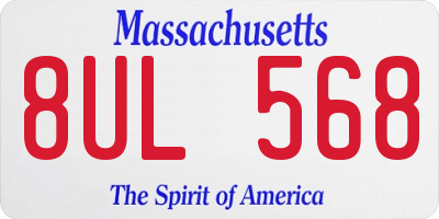 MA license plate 8UL568