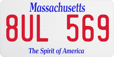 MA license plate 8UL569