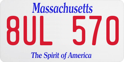 MA license plate 8UL570