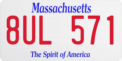 MA license plate 8UL571