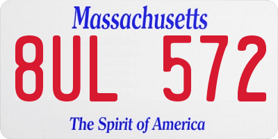 MA license plate 8UL572