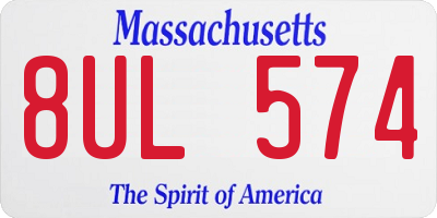 MA license plate 8UL574
