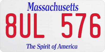 MA license plate 8UL576