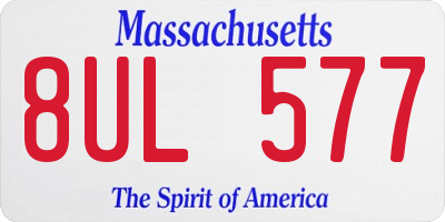 MA license plate 8UL577