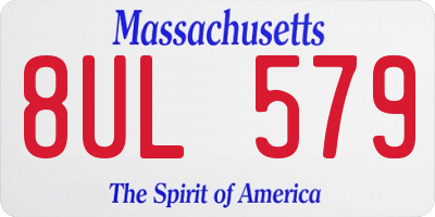 MA license plate 8UL579