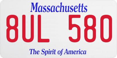 MA license plate 8UL580