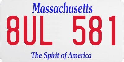 MA license plate 8UL581