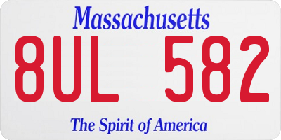 MA license plate 8UL582