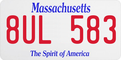 MA license plate 8UL583
