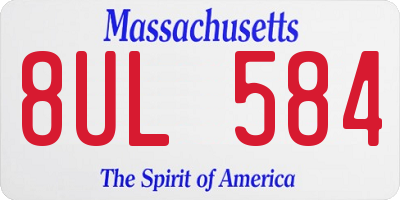 MA license plate 8UL584