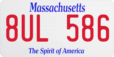 MA license plate 8UL586