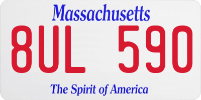 MA license plate 8UL590