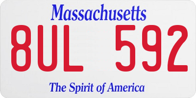 MA license plate 8UL592