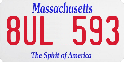 MA license plate 8UL593