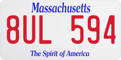 MA license plate 8UL594