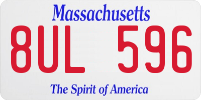 MA license plate 8UL596