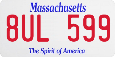 MA license plate 8UL599
