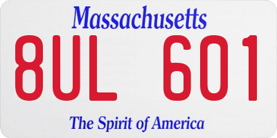 MA license plate 8UL601